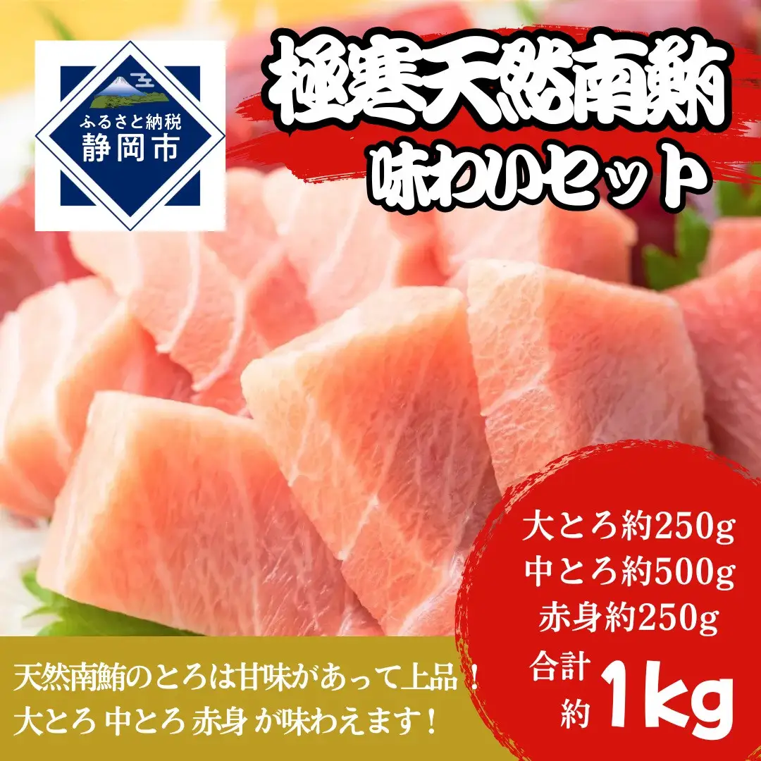 冷凍 鮪 極寒 天然 南鮪 味わいセット（大とろ・中とろ・赤身）静岡市 天然 まぐろ トロ マグロ 厳選 海生水産 海の幸