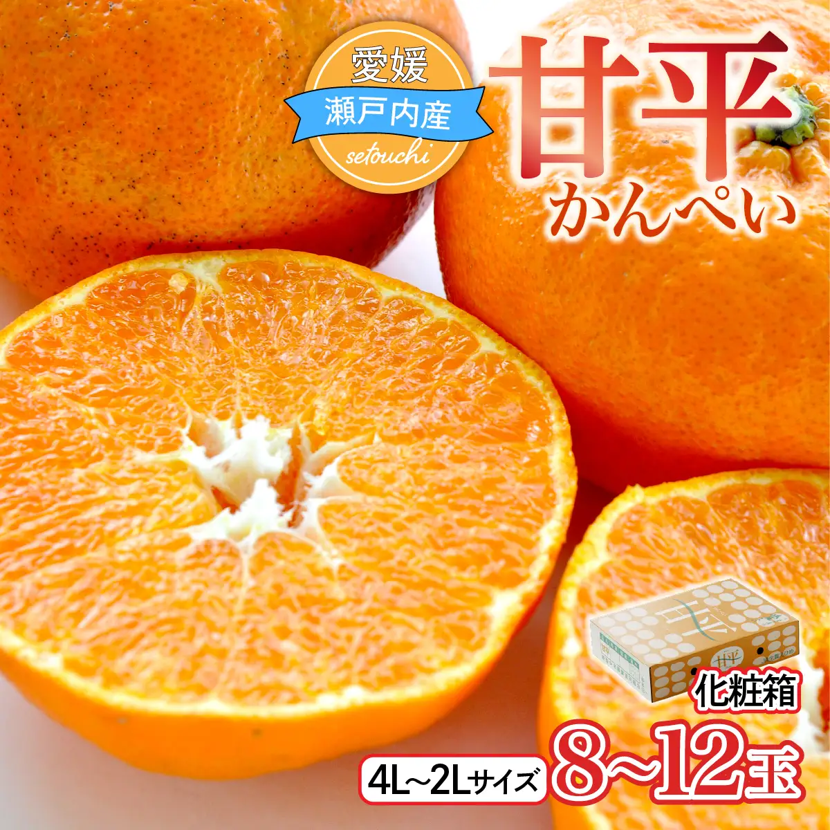 【先行受付】甘平 化粧箱 4L～2Lサイズ 8～12玉 贈答用