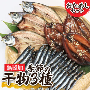 無添加 季節の干物２～３種類おためしセット（ギフト・お歳暮・お中元対応）【R00795】　