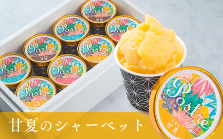 甘夏のシャーベット〈果汁分75％〉８個セット｜すし処 一重 尾鷲 お取り寄せ デザート アイス クリーム 冷凍 ふるさと納税 IJ-49