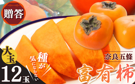 【 種が気にならない 】贈答品 富有柿 大きめ12玉 | 人気 フルーツ 果物 くだもの 柿 かき カキ ふゆう 奈良県 五條市 秋の味覚 贈答用 特産品 たっぷり