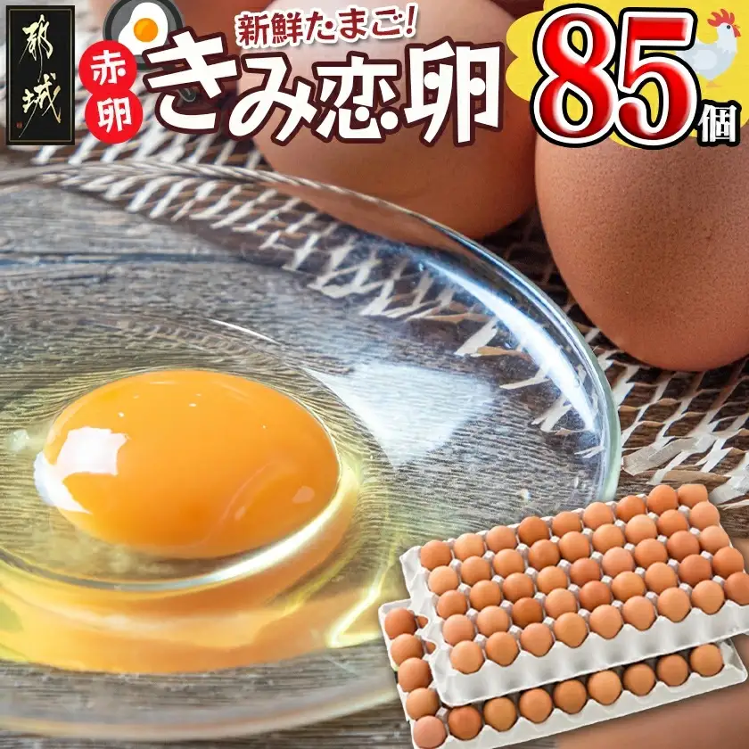 新鮮赤卵「きみ恋卵」85個_AO-2901_(都城市) 赤卵 きみ恋卵 Ｍサイズ 85個 90個 卵かけご飯 ゆで卵 お菓子作り