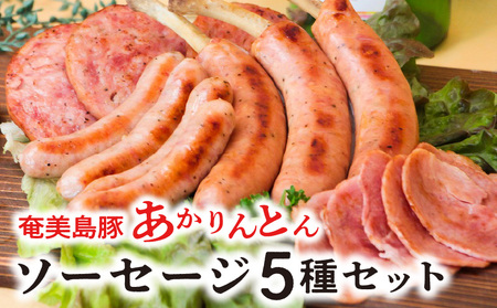 奄美島豚 あかりんとん ソーセージ 5種セット A008-002 ソーセージ 5種 詰め合わせ セット 肉 お肉 島豚 ブランド豚 ホワイト スモーク ジャンボフランク ボロニア ボンレスハム ハム ふっくら ジューシー BBQ ギフト 贈り物 プレゼント お取り寄せ 鹿児島 奄美大島 カイセイ ご当地 グルメ キャンプ飯 お弁当 おかず