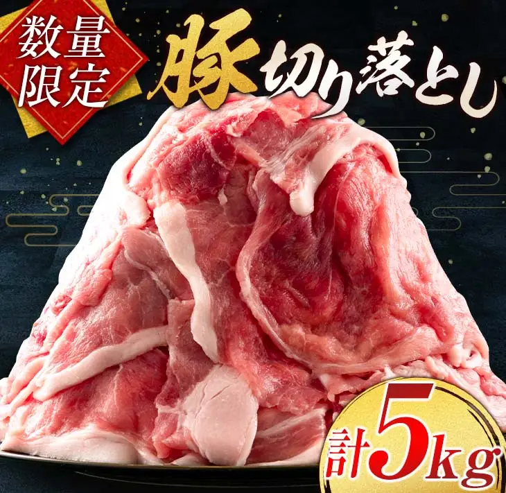 小分けで便利 数量限定 豚 切り落とし 計5kg お肉 豚肉 ポーク 国産 小分け 真空パック 個包装 万能食材 おすすめ おかず 食品 炒め物 お弁当 豚丼 豚しゃぶ しゃぶしゃぶ 焼肉 お祝い 記念日 ギフト 贈り物 贈答 プレゼント おすそ分け 宮崎県 日南市 送料無料_CD61-24