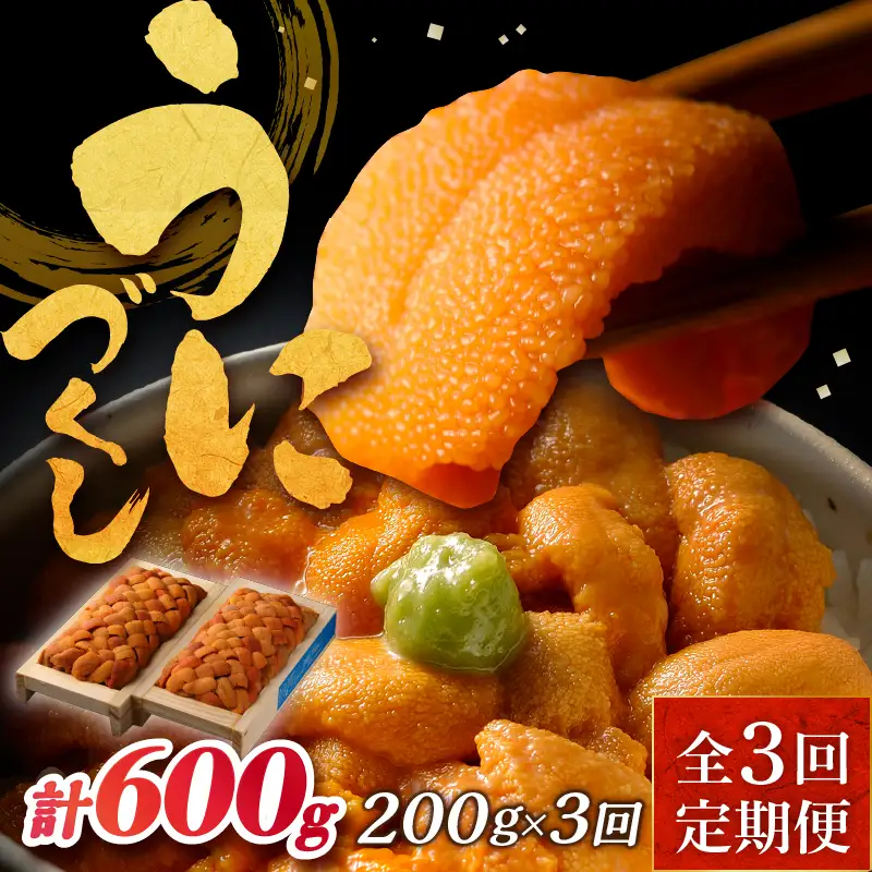 ＜全3回・連続＞氷温熟成＼ウニづくし!!／定期便 うに 海鮮 北海道_H0009-106