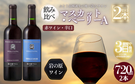 ワイン 岩の原ワイン 世界ワインコンクール金賞 マスカット・ベーリーA 飲み比べ 2本 セット（赤×2本 各720ml） 酒 ギフト ぶどう 岩の原 新潟 上越 