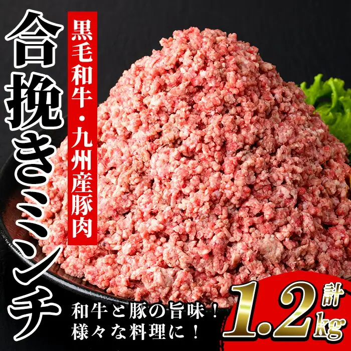 黒毛和牛と九州産豚肉を使用した合挽きミンチ（300g×4P 計1200g）【00-030-18】
