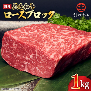 2238 黒毛和牛 ロースブロック 1kg【うしの中山】 KN050-008 肉 牛肉