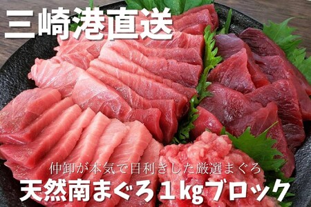 三崎港 直送 天然 南まぐろ 中トロ ・ 赤身 1kg ブロック M078-001-01 冷凍 マグロ