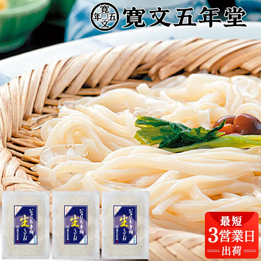 いなにわ手綯うどん生麺200g×3パック 稲庭うどん 稲庭うどん 【(株)寛文五年堂】[K0701]