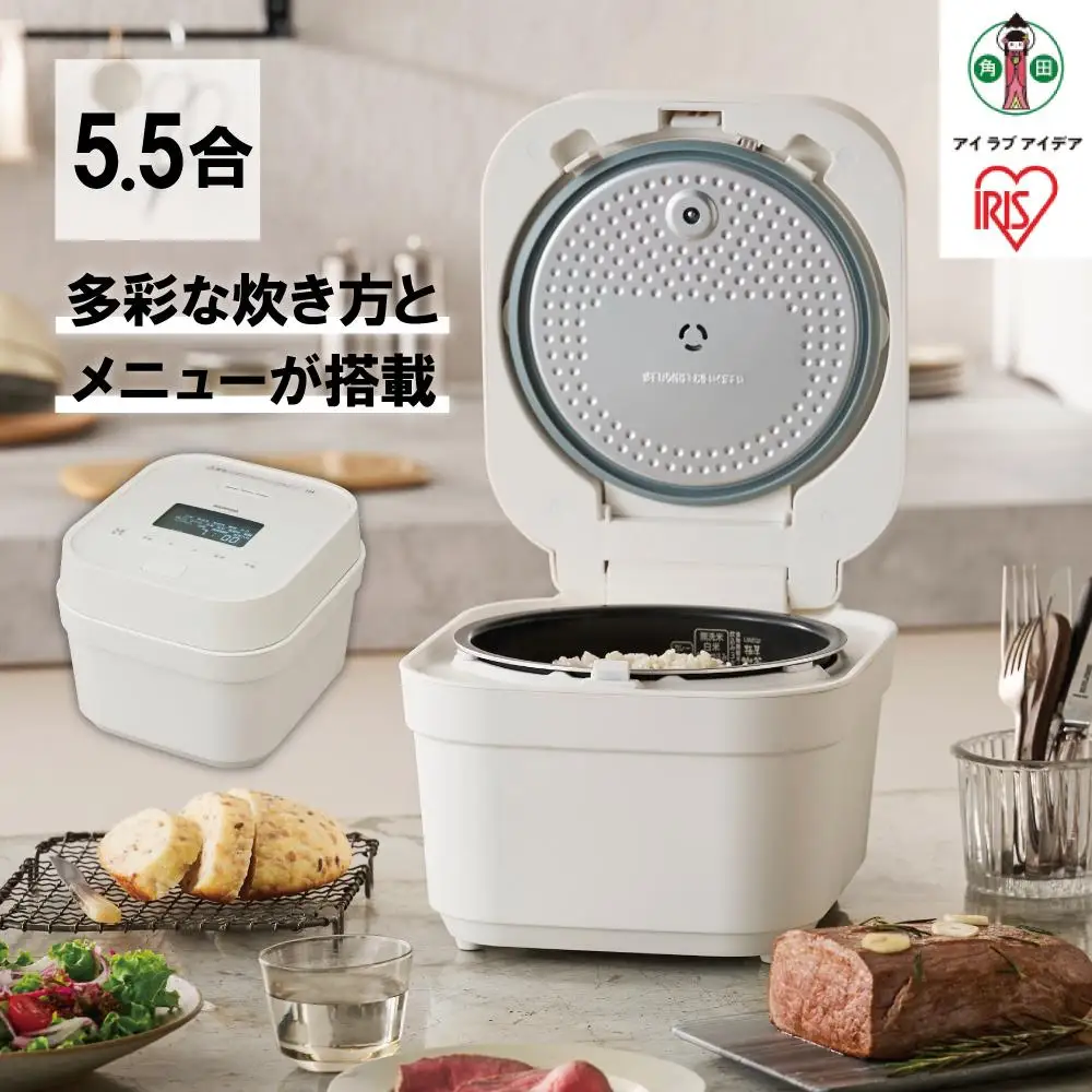 IHジャー 炊飯器 5.5合 アイリスオーヤマ RC-IGA50-W ｜ 炊飯器