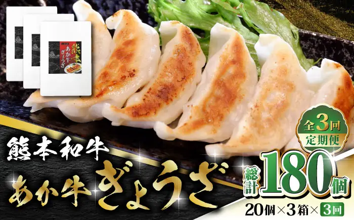【全3回定期便】熊本和牛 あか牛ぎょうざ 20個×3箱【有限会社 三協畜産】 国産  餃子 ぎょうざ ギョウザ [ZEB060]