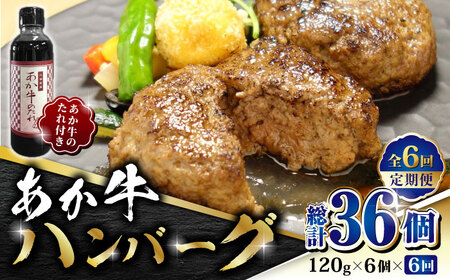 【全6回定期便】あか牛 100％ハンバーグ セット 120g×6個【有限会社 三協畜産】 国産 赤身 赤牛 褐牛 あかうし [ZEB066]