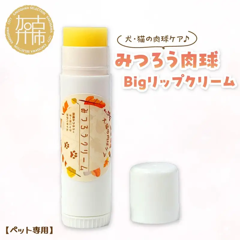 【ペット専用】みつろう肉球クリーム Bigリップクリーム 《 ペットグッズ 犬 ケア みつろう リップクリーム クリーム ホホバオイル 》【2400N13310】