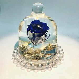 クリスタルドーム 「奇跡・青い薔薇」 ／ fleur misaki お祝い インテリア 雑貨 ハーバリウム プレゼント ギフト 奈良県 田原本町