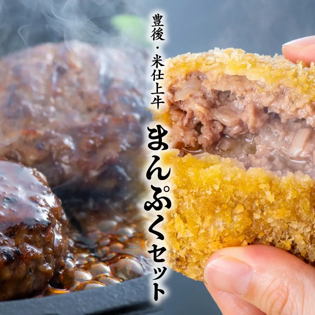 豊後・米仕上牛 ハンバーグ、メンチカツ セット(計10個) | 豊後高田市 ハンバーグ
