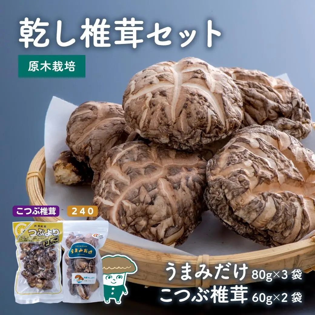 乾し椎茸セット360g【大分県新ブランドうまみだけ240、こつぶ椎茸】 | 豊後高田市 しいたけ