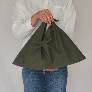 あづま袋 (エコバッグ) カラー カーキ Mサイズ 1セット ／ Maco サブバッグ 風呂敷 手ぬぐい 奈良県 田原本町