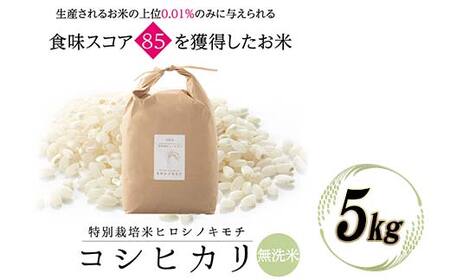 特別栽培米 コシヒカリ ヒロシノキモチ 無洗米 5kg ブランド米 銘柄米 国産 米 お米 日本米 ギフト 贈り物 備蓄 防災 食品 陽咲玲 はるざれ F6T-919