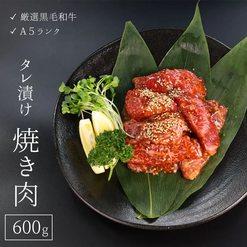 厳選 国産 黒毛和牛 A5 タレ漬け 焼肉 用 モモ バラ 600g 牛肉 熨斗 贈答 ギフト