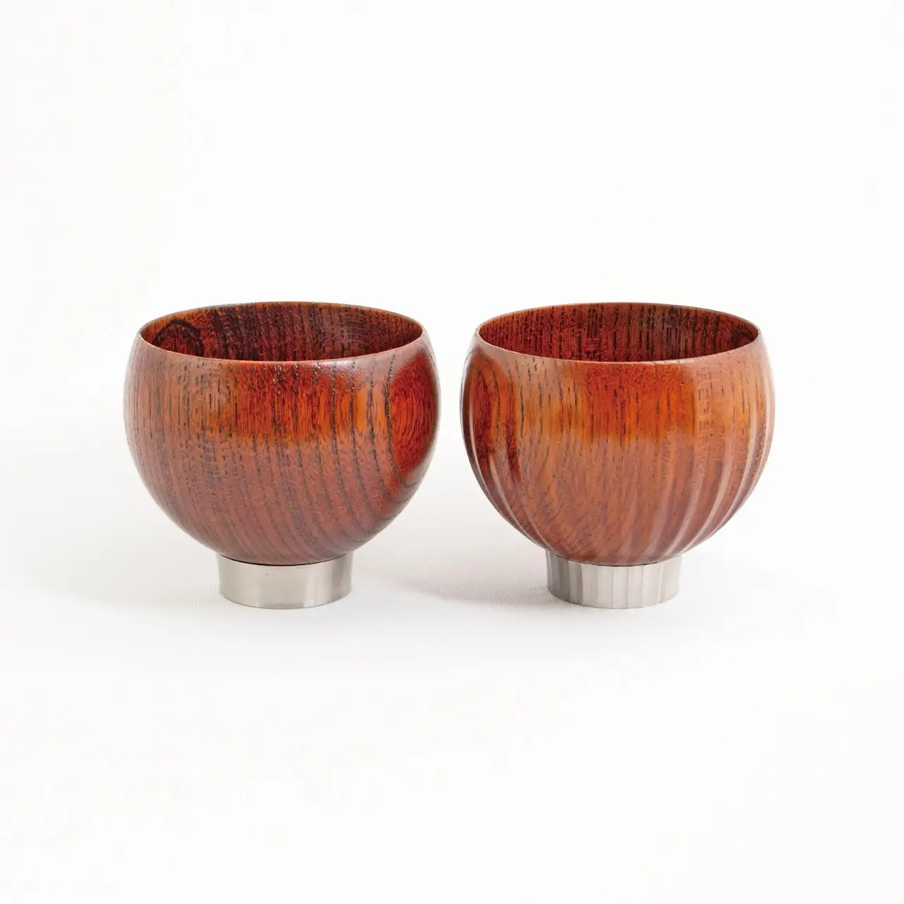 手作り 漆器 × 金属 sukuf clear brown ペア 湯呑 ぐいのみ 小鉢 天然木 本漆  伝統工芸 ぐい呑み ぐい飲み 酒器