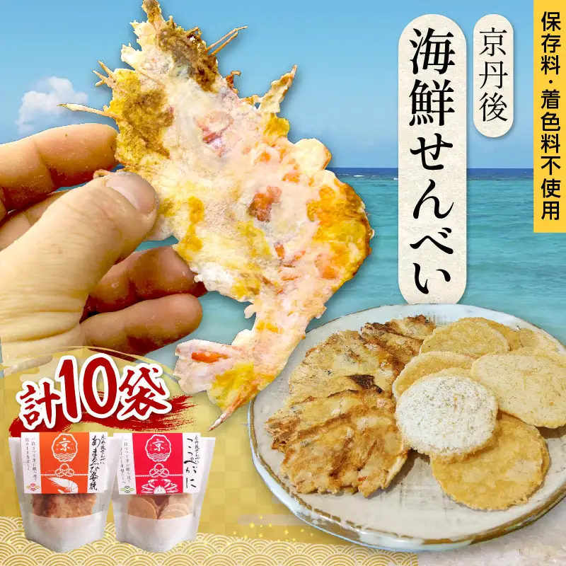 京丹後海鮮せんべい 人気の 2種類×各5袋セット せんべい