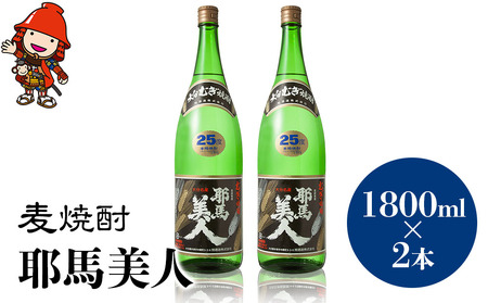 麦焼酎 耶馬美人 25度 1,800ml×2本 | 大分県中津市の地酒 焼酎 酒 アルコール 大分県産 九州産 中津市 国産 送料無料