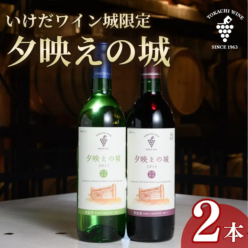 十勝ワイン いけだワイン城限定 2本セット（赤・白）国産ワイン 北海道ワイン 赤ワイン 白ワイン セット 夕映えの城 北海道池田町