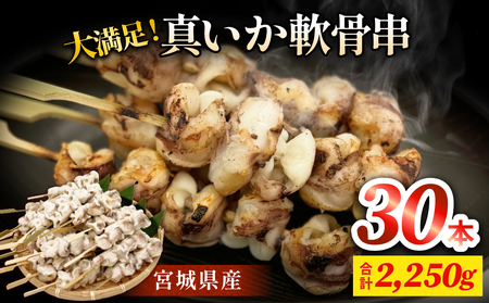 宮城県産真いか軟骨串（3０本入り） イカ バーベキュー BBQ