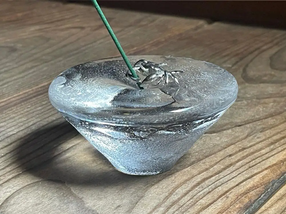 【清課堂】ガラスの池 香立てセット（沢蟹）