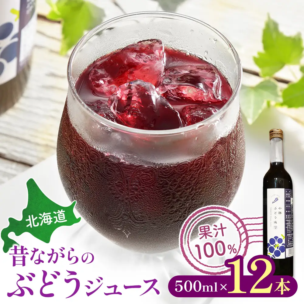 北海道 昔ながらのぶどうジュース12本 ジュース ぶどう 無添加ジュース 果汁100%ジュース 国産ジュース