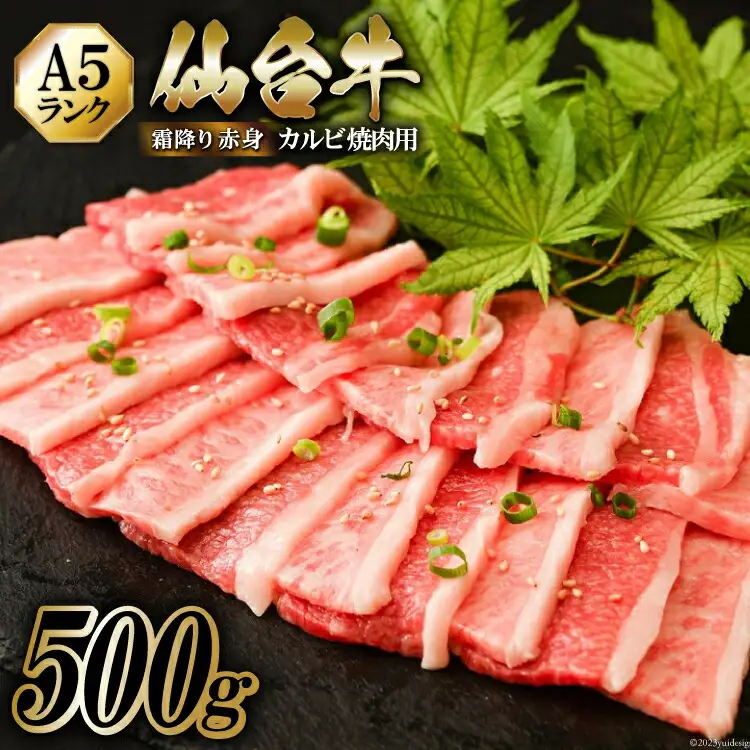 仙台牛 A5 カルビ 焼肉用 霜降り 赤身 500g [からくわ精肉店 宮城県 気仙沼市 20563355]
