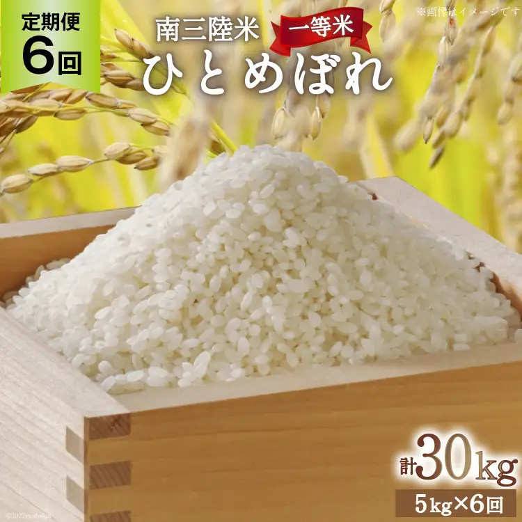 6回 定期便 米 気仙沼産 南三陸米 ひとめぼれ 5kg 総計30kg [気仙沼市物産振興協会 宮城県 気仙沼市 20565807]