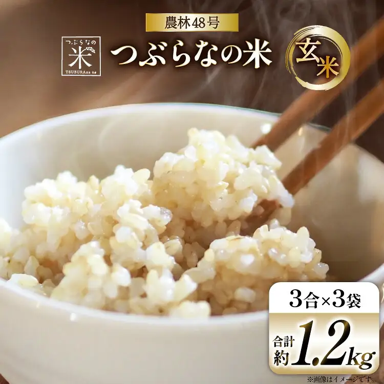 令和7年 米 農林48号 玄米 3合 3袋 [つぶらな 山梨県 韮崎市 20741897] 