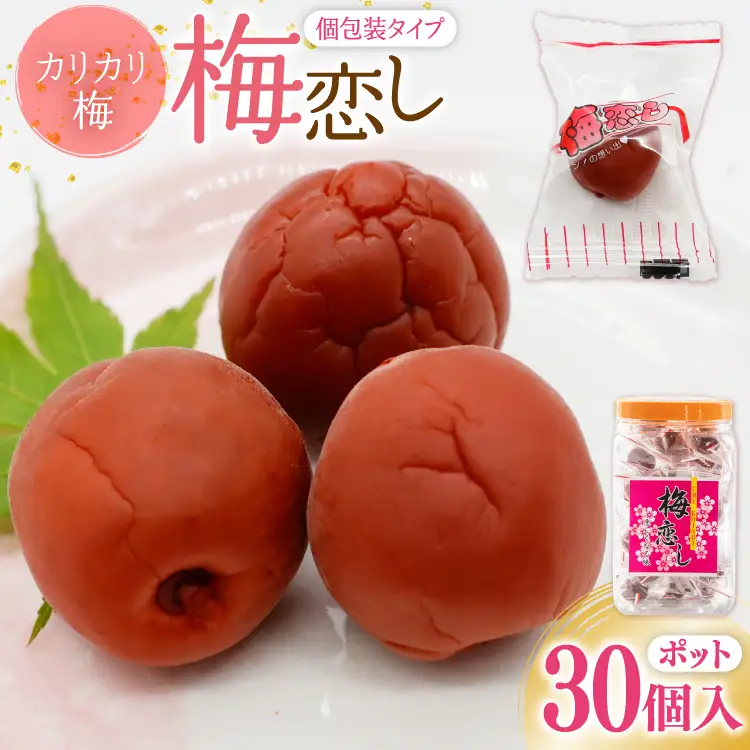 梅干し 梅恋しポット 30個入 個包装 漬物 つけもの おやつ おつまみ 熱中症予防 [山梨農産食品 山梨県 韮崎市 20743520]