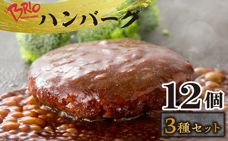 「あいぽーく」ハンバーグ3種セット各4個（計12個） 本格ハンバーグ デミグラス 和風ハンバーグ トマト煮込みハンバーグ お肉 食べ比べ 簡単調理 湯煎 特製 人気 子供 安心 肉汁 豚肉 美味しい 惣菜 おかず 石川養豚場 愛知県産 お取り寄せ グルメ セット 愛知県 常滑市