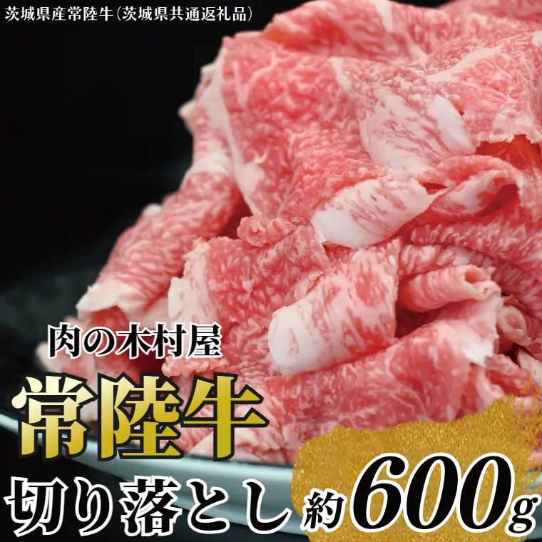 黒毛和牛 「常陸牛」 切り落とし 約600g（茨城県共通返礼品・茨城県産）ブランド牛 銘柄牛 常陸牛 牛 牛肉 肉 切落し 切落とし 茨城 茨城県産 国産 冷凍 焼肉 BBQ_DS002