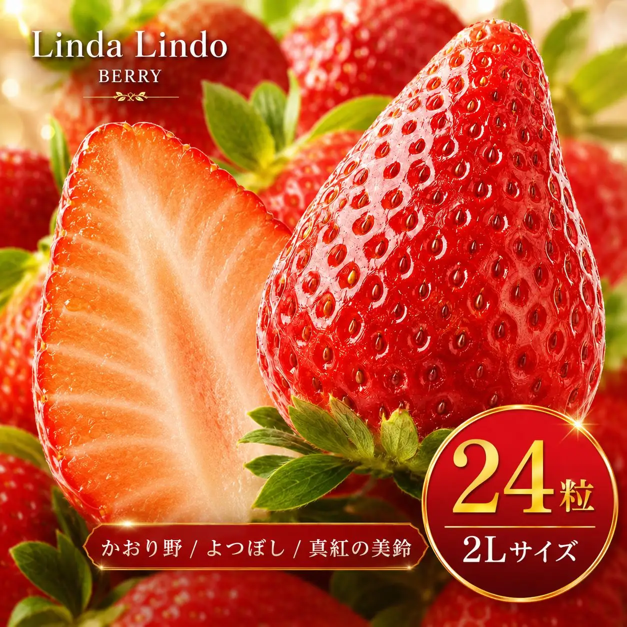 【先行予約】Linda Lindo BERRY 2Lサイズ 12粒x2 計24粒（2027年1月中旬ころより順次発送予定） | いちご かおり野 よつぼし 深紅の美鈴
