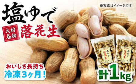 【冷凍保存3か月可】塩ゆで落花生 合計1kg（250g×4袋） / ゆでぴー 落花生 ピーナッツ ナッツ おつまみ おやつ / 大村市 / 浦川豆店[ACZR002]