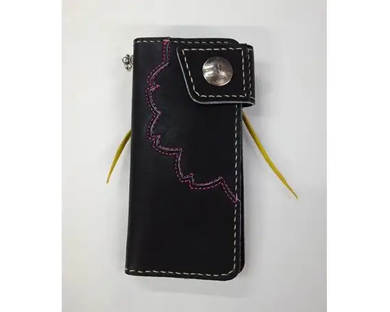 野球グローブの革製！長財布　夜桜 No.063