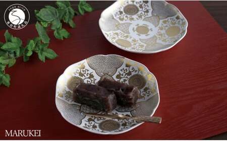 有田焼 白マット 金彩菊唐草 銘々皿 2枚セット【丸兄商社】食器 器 うつわ 皿 取皿 小皿 デザート皿 菓子皿 2枚 セット お祝い お正月 おせち ハレの日 金彩 華やか A45-357