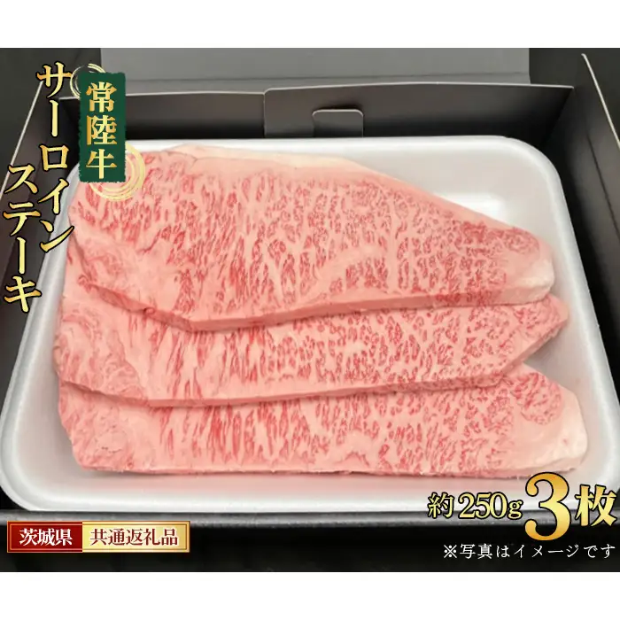 【常陸牛】サーロインステーキ　約250g×3枚＜茨城県共通返礼品＞ No.459