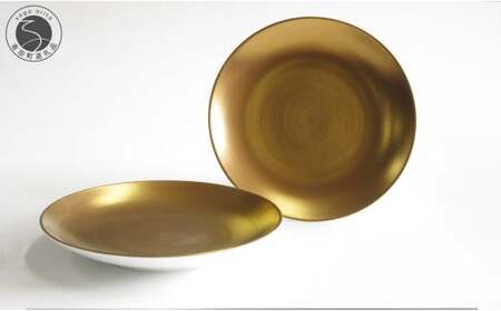ARITA PORCELAIN LAB (アリタポーセリンラボ) ゴールド ペア平皿(小) 有田焼 モダン 取り皿 A75-78