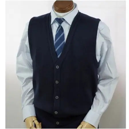 無地 メンズニット オープンベスト コン M寸 15220_装飾品・工芸品 男性・メンズ 洋服 _【1219030】
