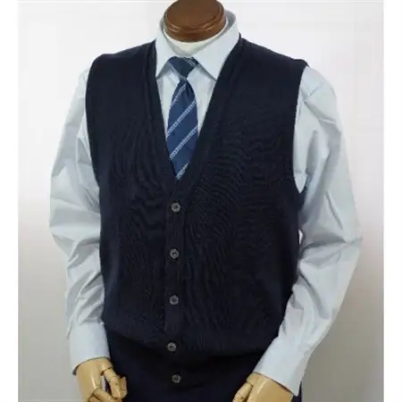 無地 メンズニット オープンベスト コン LL寸 15220_装飾品・工芸品 男性・メンズ 洋服 _【1219038】