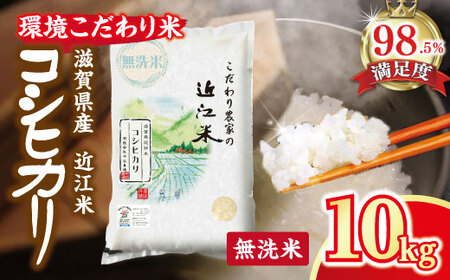  令和7年産 無洗米 白米 コシヒカリ 10kg 【BN01W2】 近江米 環境こだわり米 滋賀県産 単一原料米