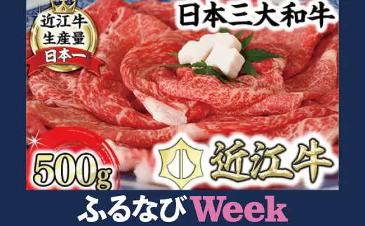 【ふるなびWEEK対象】近江牛 すき焼き しゃぶしゃぶ 500g （リブロース250g、モモまたはウデ250g）【BS01W-FN】 牛肉すき焼き