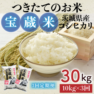 【3ヶ月定期便】【令和7年産】食味ランキング特A評価 茨城県産コシヒカリ 宝蔵米 10kg×3回（CZ-903）