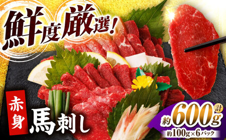 赤身馬刺し 計600g（6pc）＋タレ大【馬刺しの郷 民守】 馬肉 熊本県 特産品 赤身馬刺し タレ付き   [ZBL005]