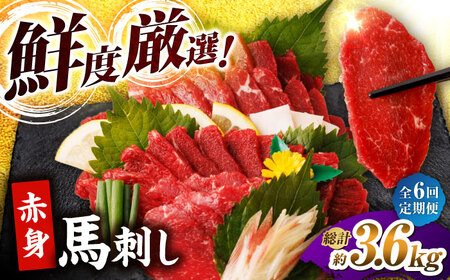【6回定期便】赤身馬刺し 計600g（6pc）＋タレ大【馬刺しの郷 民守】 馬肉 熊本県 特産品 赤身 馬刺し  [ZBL067]